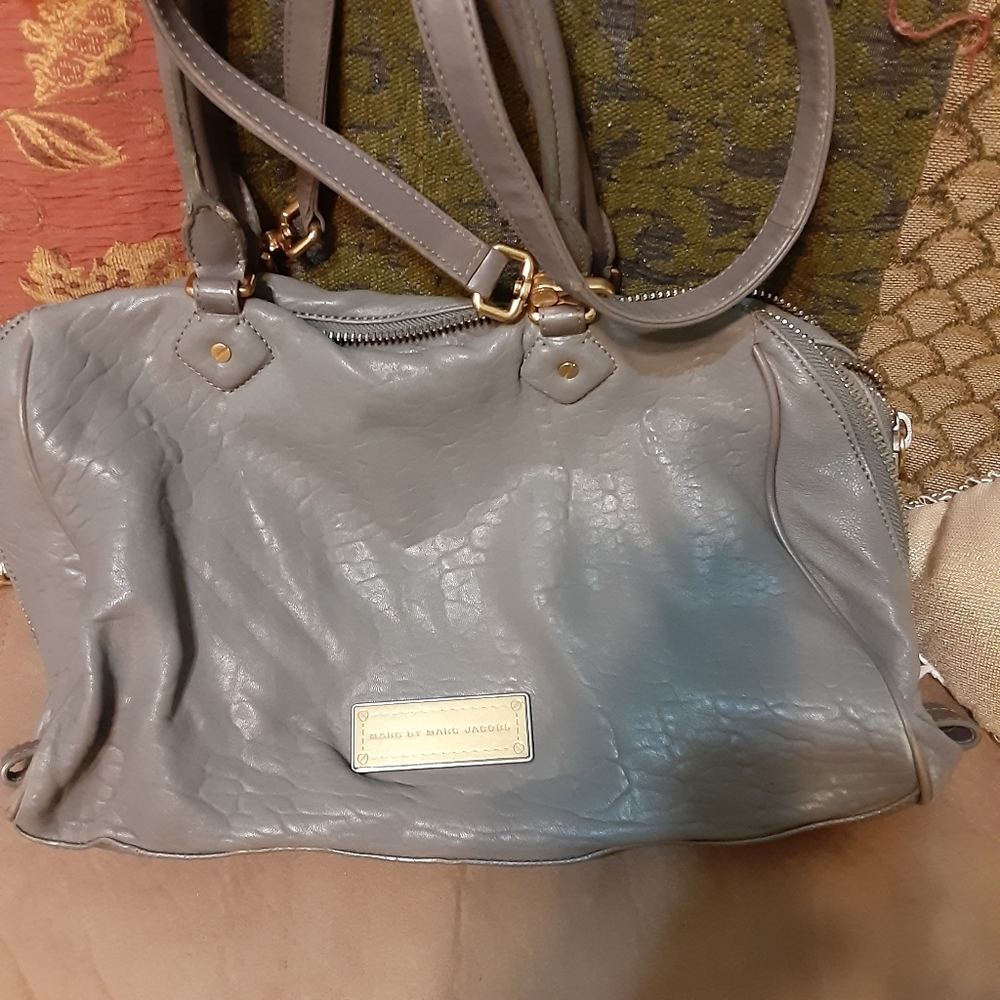 Marc By Marc Jacobs gray leather bag